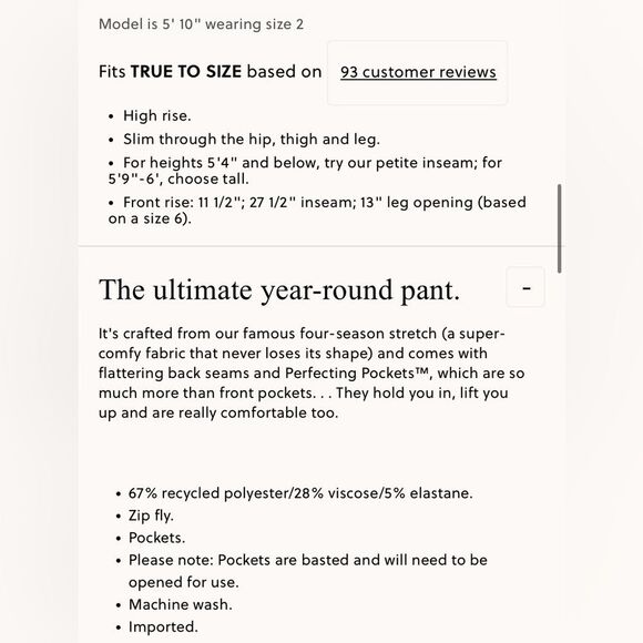 NWT J CREW New Cameron pant in four-season stretch in Navy - Picture 9 of 10